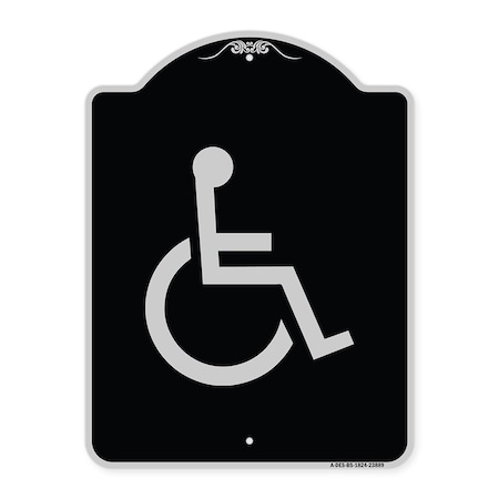 Signmission Large Handicapped Symbol Heavy-Gauge Aluminum Architectural Sign, 24" x 18", BS-1824-23889 A-DES-BS-1824-23889